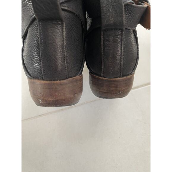 P. Monjo Ankle Boots Strappy Pull On Leather FLAWS - Picture 11 of 12